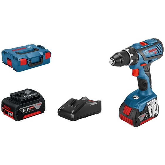 Perceuse-visseuse 18V GSR18V-28 + 2 batteries 4Ah + chargeur en coffret L-BOXX - BOSCH - 06019H410A