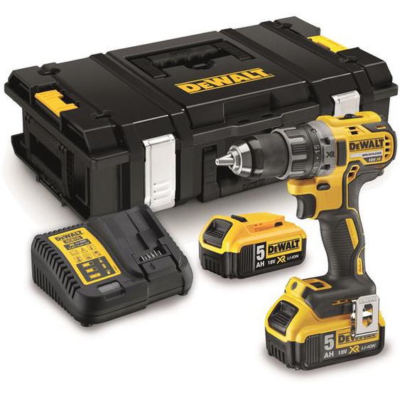 Perceuse visseuse 18V XR + 2 batteries 5Ah + chargeur + coffret TSTAK - DEWALT - DCD791P2-QW