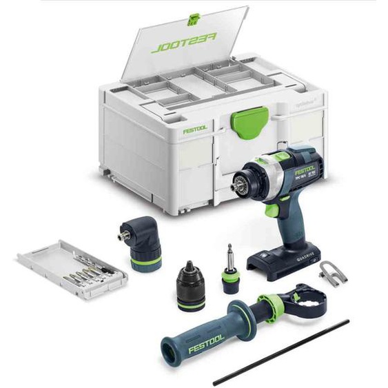 Perceuse-visseuse à percussion 18 V QUADRIVE TPC 18/4 I-Basic-Set (sans batterie ni chargeur) + coffret Systainer SYS3 DF M 187 - FESTOOL - 577625