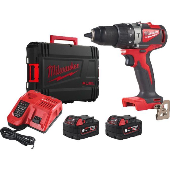 Perceuse visseuse à percussion 18V M18 BLPD2-502X + 2 batteries 5.0Ah + chargeur + HD BOX - MILWAUKEE TOOL - 4933464517