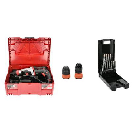 Perforateur burineur 850W PG26 K + coffret 7 forets béton 2 taillants Thor