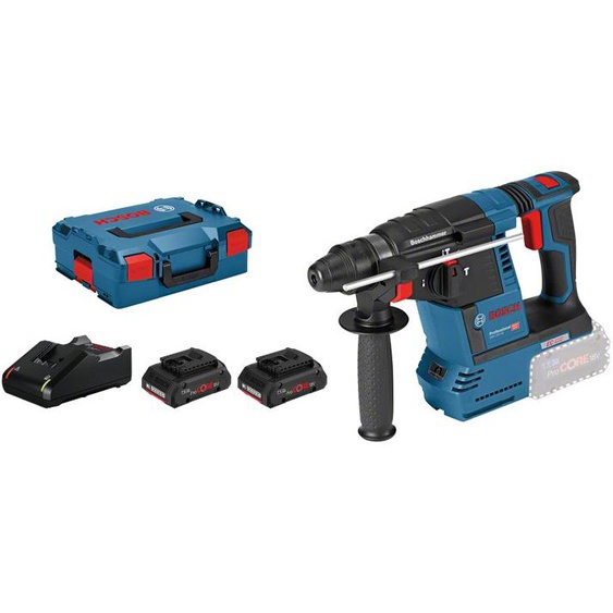 Perforateur SDS Plus 18V GBH 18V-26 + 2 batteries Procore 4Ah + chargeur + coffret L-BOXX - BOSCH - 061190900Q