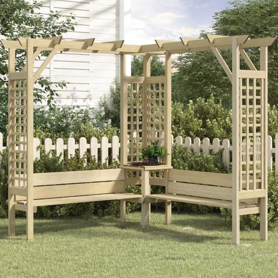 Pergola dangle avec banc Bois de pin imprégné