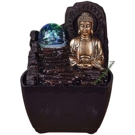 Petite fontaine dintérieure en résine avec LED bouddha Theravada