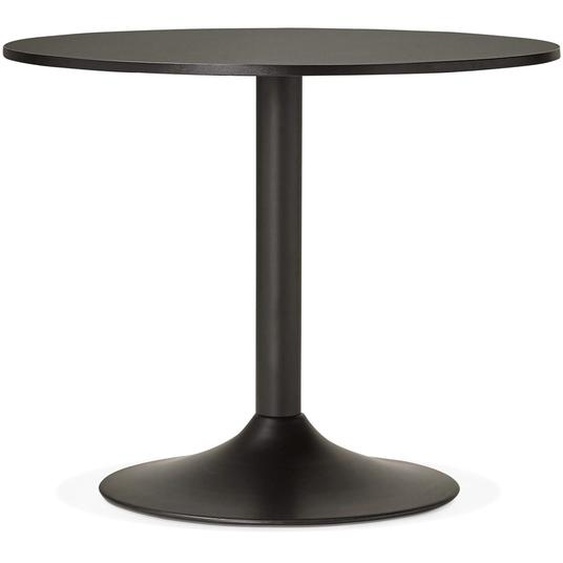 Petite table de bureau/à diner ronde ATLANTA noire - Ø 90 cm