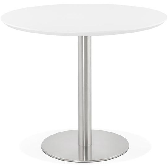 Petite table de bureau / à diner ronde INDIANA blanche - Ø 90 cm