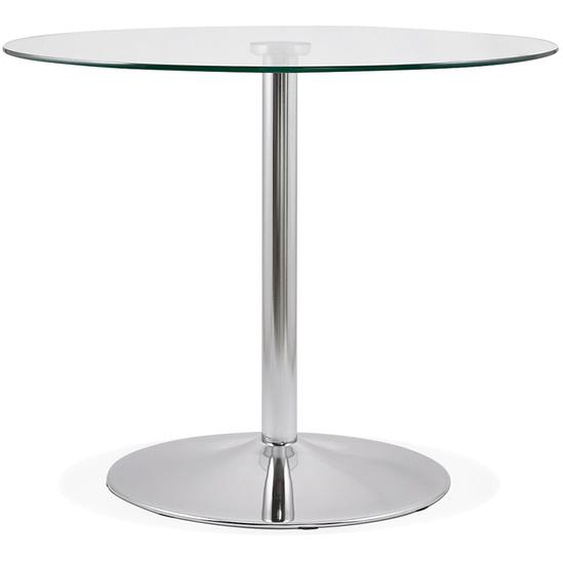 Petite table de cuisine ronde YOUPI en verre - Ø 90 cm