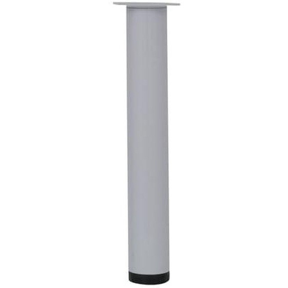 Pied métallique cylindrique blanc acier H400 mm x D60 mm