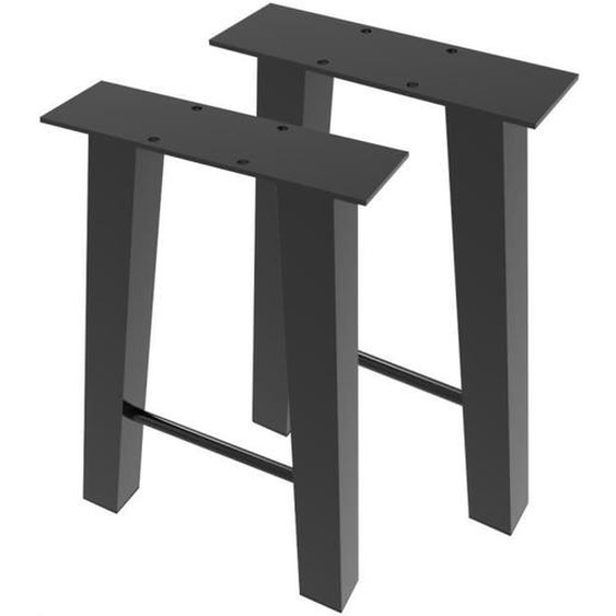 Pieds de table en métal de style industriel OHMG-2 - Salon domestique (noir) - Haute 40cm