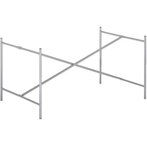 Piètement de table Eiermann 2 - argent RAL 9006 - Entretoise au centre - 100 x 66 cm - sans extension (hauteur 66 cm)