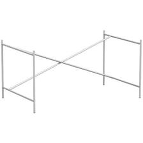 Piètement de table Eiermann 2 - argent RAL 9006 - Entretoise excentrée - 100 x 66 cm - sans extension (hauteur 66 cm)