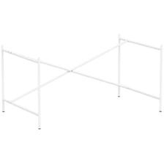 Piètement de table Eiermann 2 - blanc - Entretoise excentrée - 100 x 66 cm - sans extension (hauteur 66 cm)