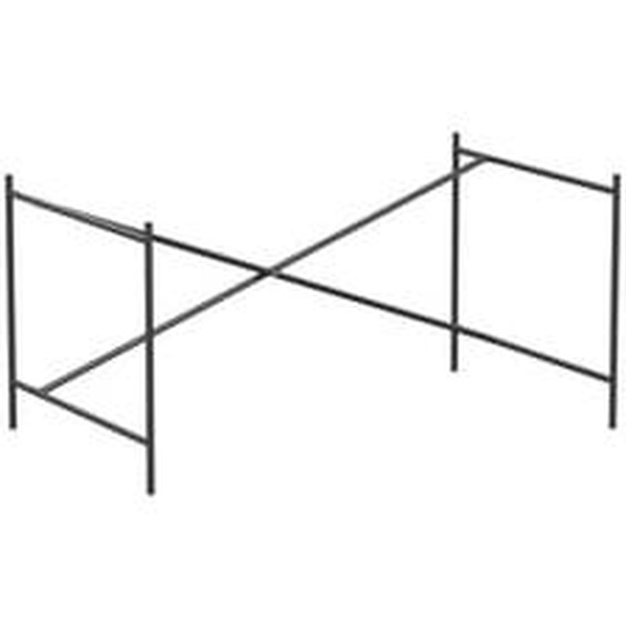 Piètement de table Eiermann 2 - noir - Entretoise excentrée - 135 x 66 cm - sans extension (hauteur 66 cm)