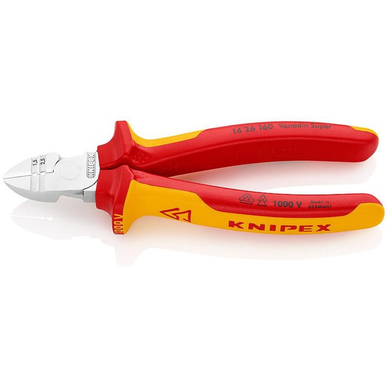 Pince à dénuder coupante de côté 1000V 160mm - KNIPEX - 14 26 160