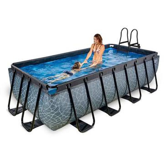 Piscine hors sol marron 400x200x100cm avec pompe filtrante sable