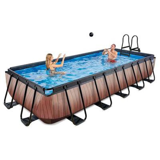 Piscine hors sol marron 540x250x100 cm avec pompe filtrante sable