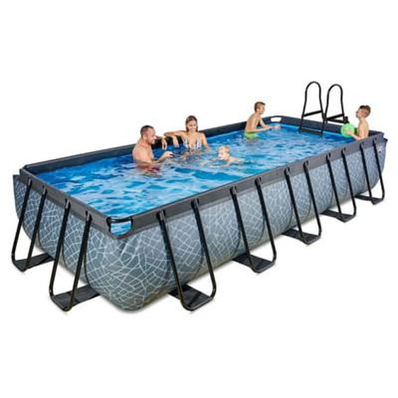 Piscine hors sol marron 540x250x100 cm avec pompe filtrante sable