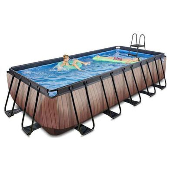 Piscine hors sol marron 540x250x122 cm avec pompe filtrante sable