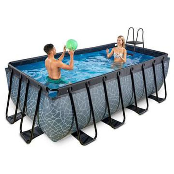 Piscine hors sol  noire 400x200x122 cm avec pompe filtrante sable