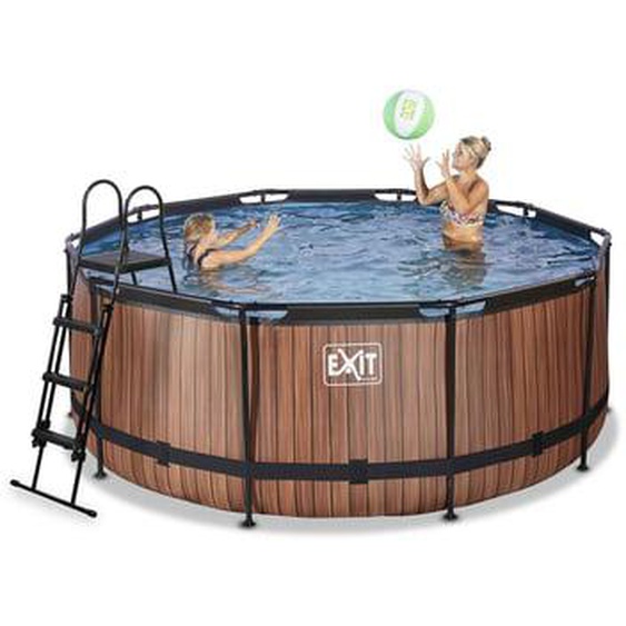 Piscine hors sol ronde marron 360 x 122 cm avec pompe filtrante