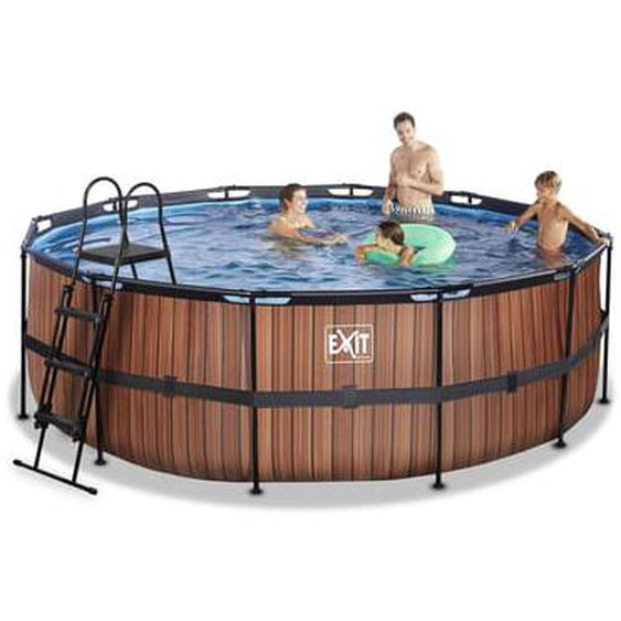 Piscine hors sol ronde marron 427x122cm +pompe filtrante sable