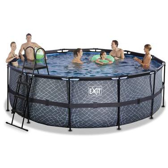 Piscine hors sol ronde marron 427x122cm +pompe filtrante sable