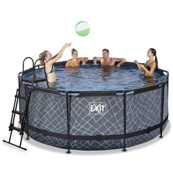 Piscine hors sol ronde noire 360 x 122 cm + pompe filtrante sable