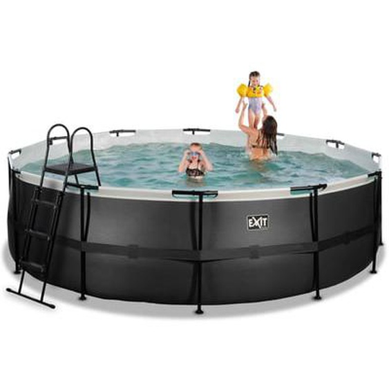 Piscine hors sol ronde noire 488x122cm avec pompe filtrante sable