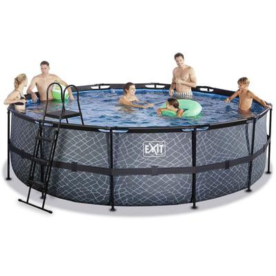 Piscine hors sol ronde noire 488x122cm avec pompe filtrante sable