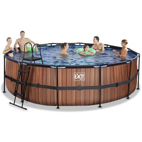 Piscine hors sol ronde noire 488x122cm avec pompe filtrante sable