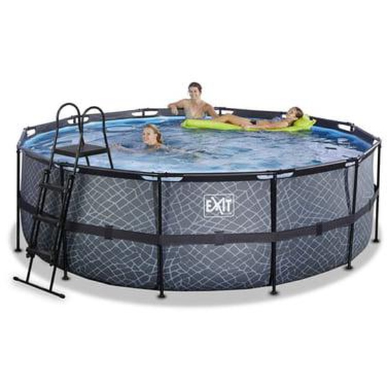 Piscine hors sol tubulaire ronde noire 427x122cm +pompe filtrante