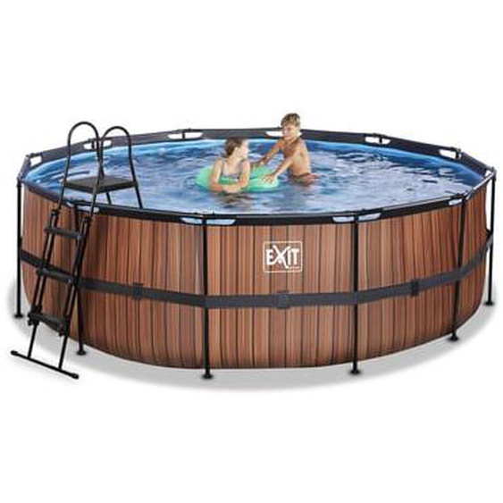 Piscine hors sol tubulaire ronde noire 427x122cm +pompe filtrante