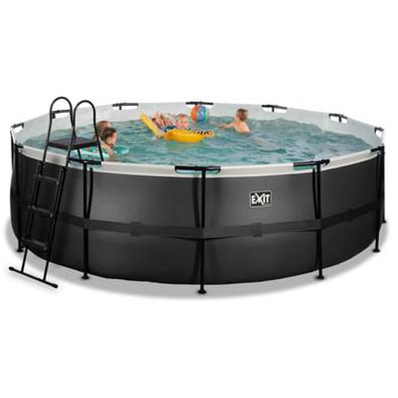 Piscine hors sol tubulaire ronde noire 450x122cm +pompe filtrante