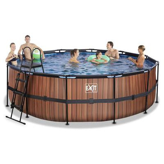 Piscine hors sol tubulaire ronde noire 450x122cm +pompe filtrante