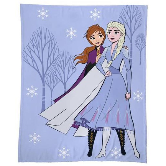 Plaid Polaire Imprimé - Disney - Frozen 2 Sisters - Taille 125x150 Cm - Violet - Synthétique Violet