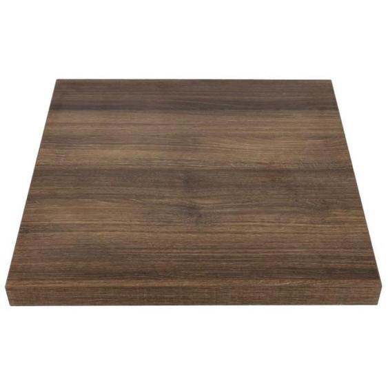 Plateau de table carré 600 mm effet chêne rustique - Bolero