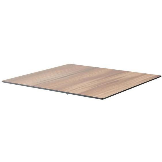 Plateau de table de jardin - HPL - Chêne Colorado - Oviala - 60x60 cm - 4 personnes