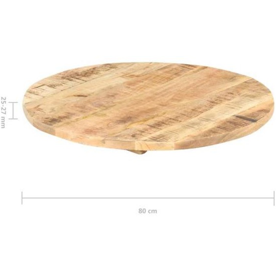 Plateau de table moderne en bois pour restaurant, café, hôtel SALUTUYA Style industriel -bois de manguier massif-Diamètre:80cm-XN456