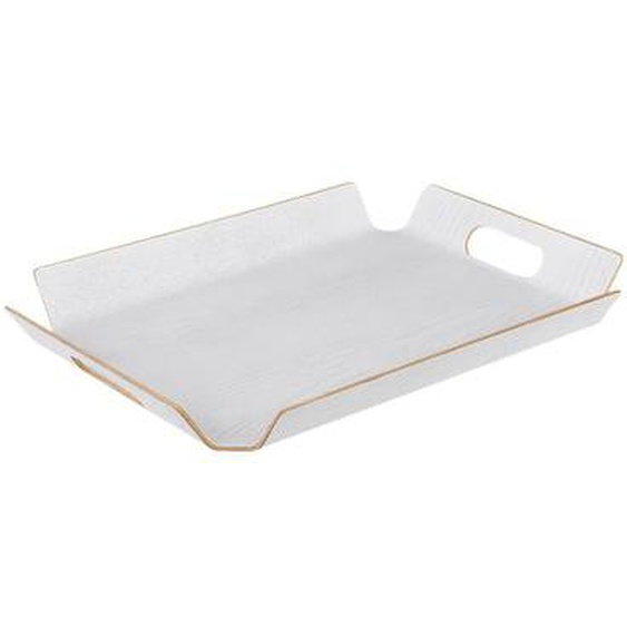 Plateau rectangle sans angle Plato bois blanc 38 x 27 cm