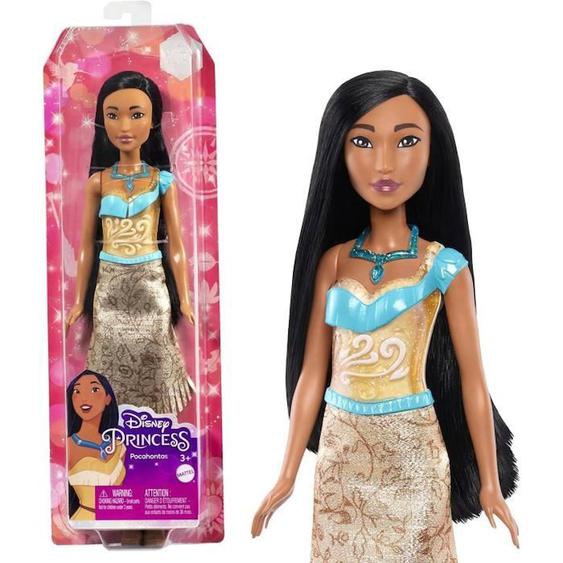 Pocahontas Poupée 29 Cm, Mattel Poupée Disney Princesses Habillage Et Accessoires Hlw07 Marron