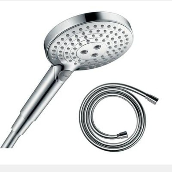 Pommeau de douche Raindance Select S EcoSmart 120 3 jets chromé + flexible de douche 1,25 m Isiflex chromé