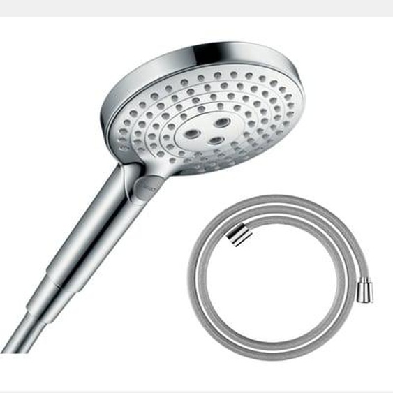 Pommeau de douche Raindance Select S EcoSmart 120 3 jets chromé + flexible de douche Designflex 125 cm chromé