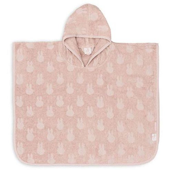 Poncho De Bain Coton Éponge Jollein - Miffy Jacquard Rose Sauvage - 65x62 Cm - Bébé Rose