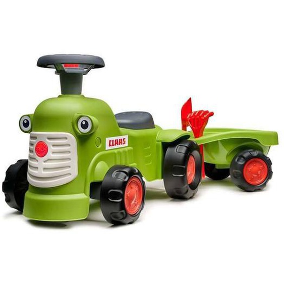 Porteur Tracteur Claas 1er Âge Avec Remorque Et Accessoires - Falk - Dès 12 Mois - Fabriqué En France - 90% De Plastique Recyclé Blanc