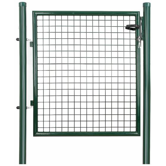 Portillon de Jardin Grillagé, en Acier Galvanisé, Clôture avec Serrure, Porte 90 x 106 cm, Vert GGD150G - Songmics