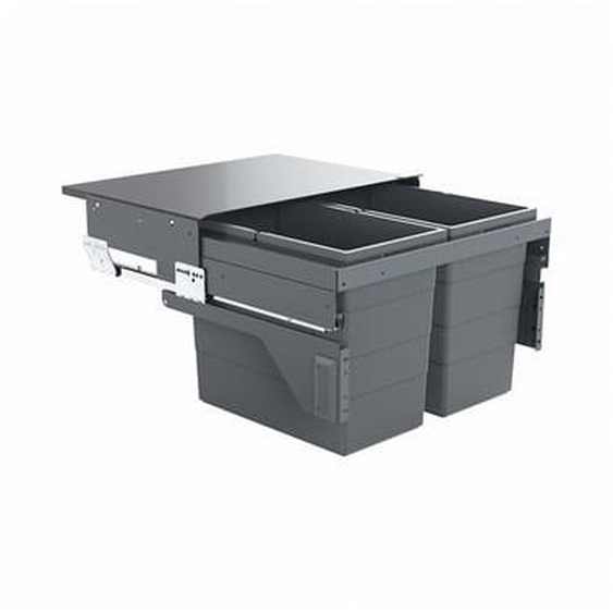 Poubelle de cuisine tri sélectif 2 bacs encastrable 60L (28+28) Hailo Cargo