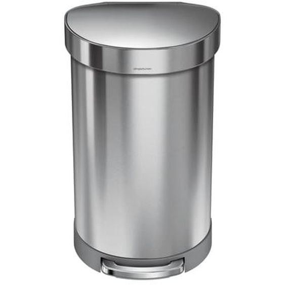 Poubelle demi-lune à pédale inox brossé 45L