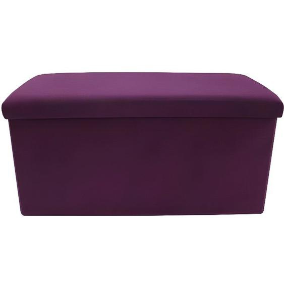 Pouf de rangement en coton violet Mobili Rebecca - 38x76x38 cm