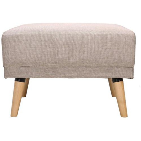 Pouf / Repose-pieds en tissu naturel ULLA - Miliboo - Scandinave - Moderne - Largeur 57 cm - Beige