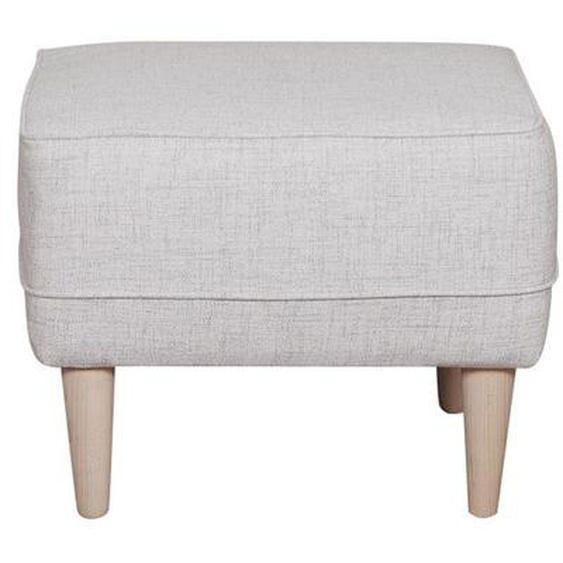 Pouf repose-pieds gris clair en tissu et pin massif - Miliboo